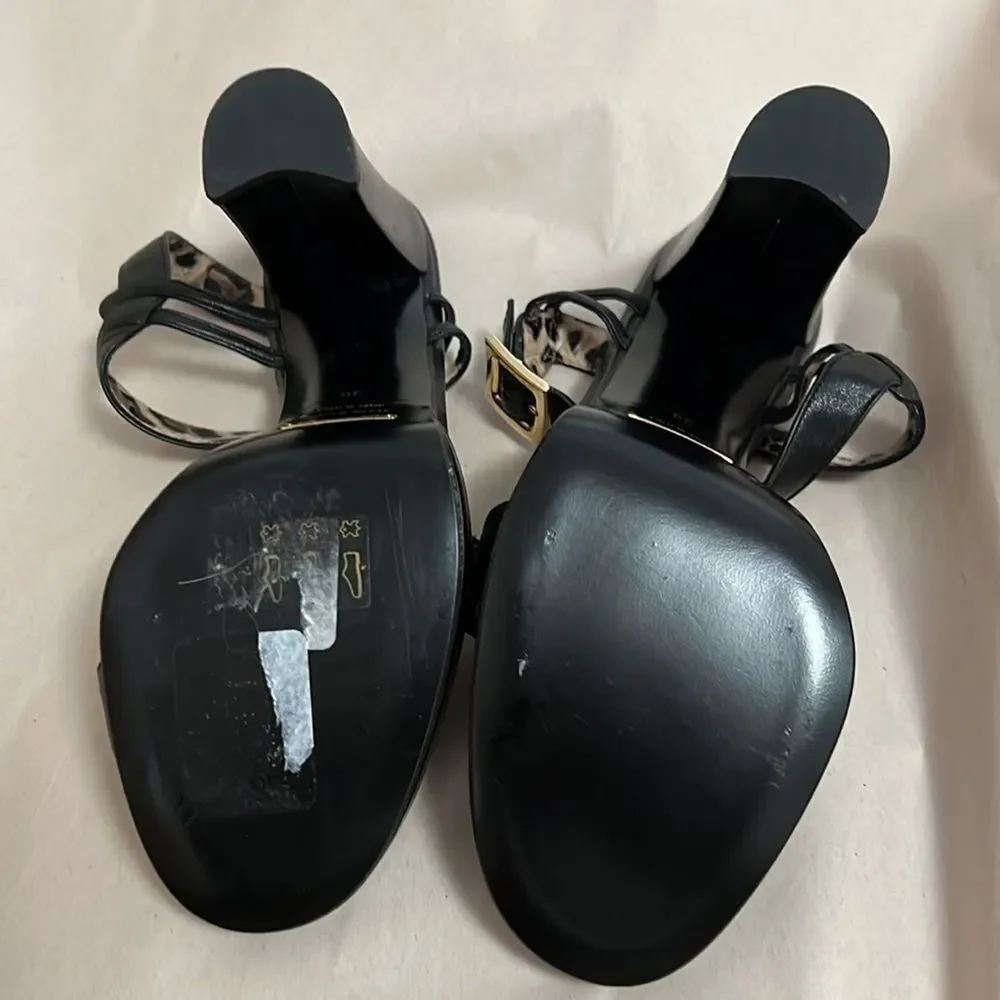 DOLCE & GABBANA LEATHER SLINGBACK NWOT ‎ SANDALS SIZE 35 - Picture 4 of 9